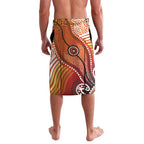 Sturt's Desert Pea And Emu Australia Lavalava Uluru Aboriginal Art
