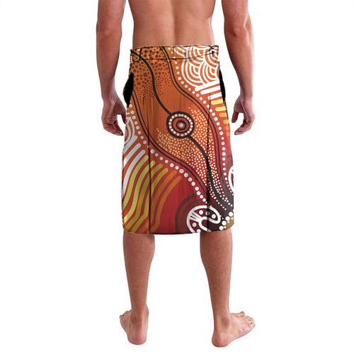 Sturt's Desert Pea And Emu Australia Lavalava Uluru Aboriginal Art