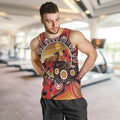 Sturt's Desert Pea And Emu Australia Men Tank Top Uluru Aboriginal Art