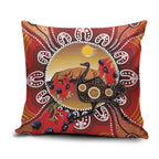 Sturt's Desert Pea And Emu Australia Pillow Cover Uluru Aboriginal Art - Aussie Hoodie