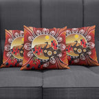 Sturt's Desert Pea And Emu Australia Pillow Cover Uluru Aboriginal Art - Aussie Hoodie