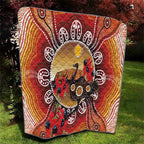 Sturt's Desert Pea And Emu Australia Quilt Uluru Aboriginal Art