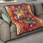 Sturt's Desert Pea And Emu Australia Quilt Uluru Aboriginal Art