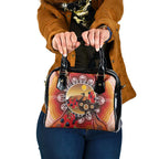 Sturt's Desert Pea And Emu Australia Shoulder Handbag Uluru Aboriginal Art
