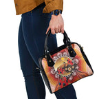 Sturt's Desert Pea And Emu Australia Shoulder Handbag Uluru Aboriginal Art