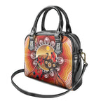 Sturt's Desert Pea And Emu Australia Shoulder Handbag Uluru Aboriginal Art