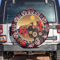 Sturt's Desert Pea And Emu Australia Spare Tire Cover Uluru Aboriginal Art