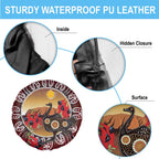 Sturt's Desert Pea And Emu Australia Spare Tire Cover Uluru Aboriginal Art