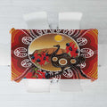 Sturt's Desert Pea And Emu Australia Tablecloth Uluru Aboriginal Art