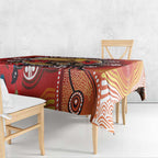 Sturt's Desert Pea And Emu Australia Tablecloth Uluru Aboriginal Art