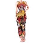 Sturt's Desert Pea And Emu Australia Tank Maxi Dress Uluru Aboriginal Art