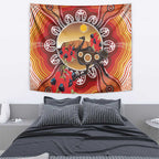 Sturt's Desert Pea And Emu Australia Tapestry Uluru Aboriginal Art
