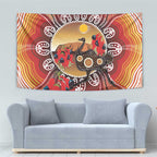 Sturt's Desert Pea And Emu Australia Tapestry Uluru Aboriginal Art