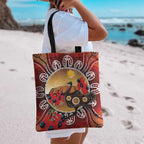 Sturt's Desert Pea And Emu Australia Tote Bag Uluru Aboriginal Art - Aussie Hoodie