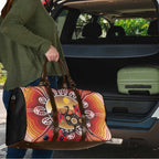 Sturt's Desert Pea And Emu Australia Travel Bag Uluru Aboriginal Art - Aussie Hoodie