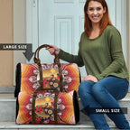 Sturt's Desert Pea And Emu Australia Travel Bag Uluru Aboriginal Art - Aussie Hoodie