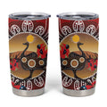 Sturt's Desert Pea And Emu Australia Tumbler Cup Uluru Aboriginal Art