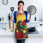 Waratah And Banksian Cockatoo Apron Aboriginal Art - Aussie Hoodie