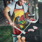 Waratah And Banksian Cockatoo Apron Aboriginal Art - Aussie Hoodie