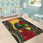 Waratah And Banksian Cockatoo Area Rug Aboriginal Art