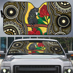 Waratah And Banksian Cockatoo Auto Sun Shade Aboriginal Art - Aussie Hoodie