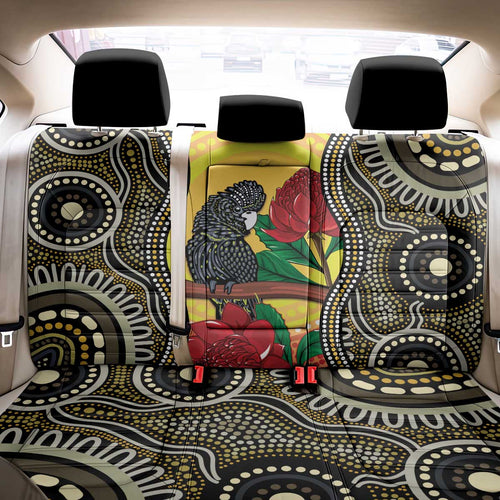 Waratah And Banksian Cockatoo Back Car Seat Cover Aboriginal Art