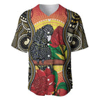 Waratah And Banksian Cockatoo Baseball Jersey Aboriginal Art