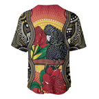 Waratah And Banksian Cockatoo Baseball Jersey Aboriginal Art