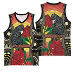 Waratah And Banksian Cockatoo Basketball Jersey Aboriginal Art - Aussie Hoodie