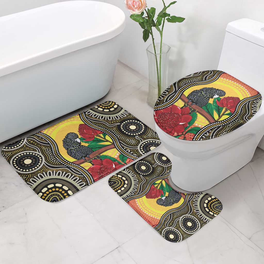 Waratah And Banksian Cockatoo Bathroom Set Aboriginal Art - Aussie Hoodie