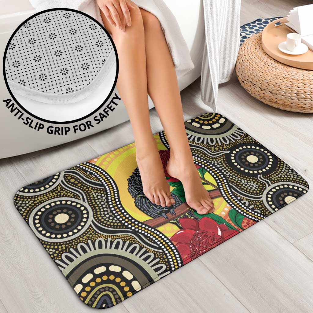 Waratah And Banksian Cockatoo Bathroom Set Aboriginal Art - Aussie Hoodie
