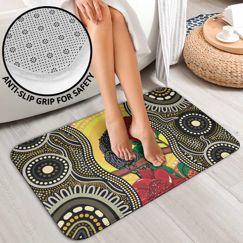 Waratah And Banksian Cockatoo Bathroom Set Aboriginal Art - Aussie Hoodie