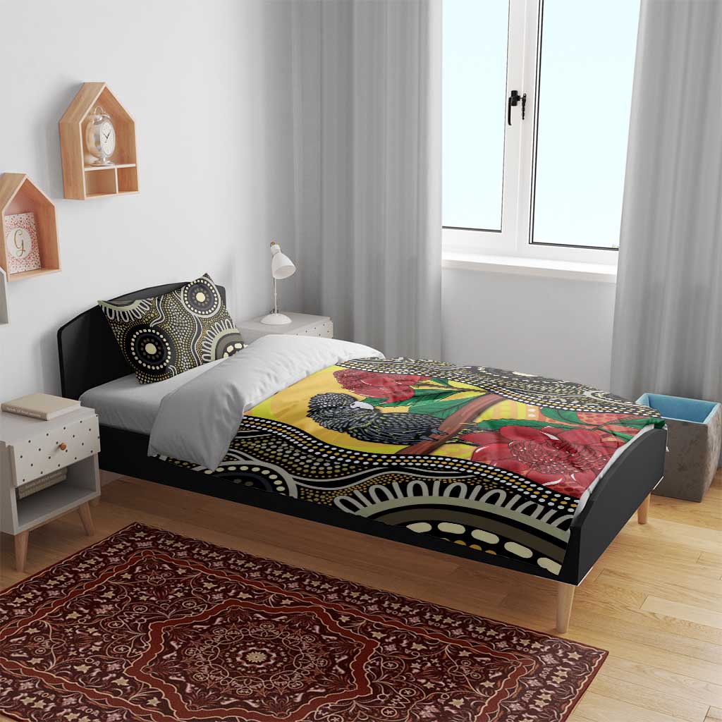Waratah And Banksian Cockatoo Bedding Set Aboriginal Art