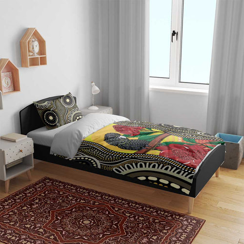 Waratah And Banksian Cockatoo Bedding Set Aboriginal Art