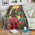 Waratah And Banksian Cockatoo Blanket Aboriginal Art