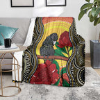 Waratah And Banksian Cockatoo Blanket Aboriginal Art