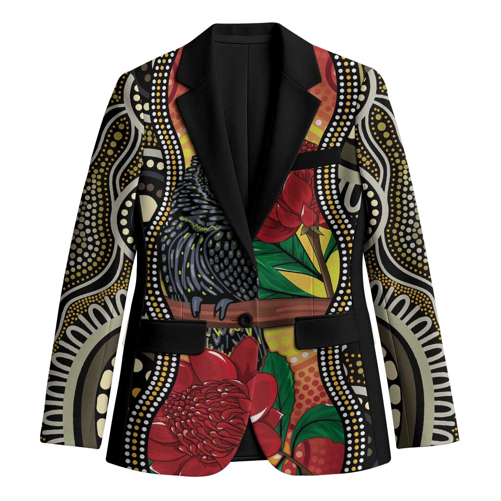 Waratah And Banksian Cockatoo Blazer Aboriginal Art - Aussie Hoodie