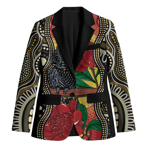 Waratah And Banksian Cockatoo Blazer Aboriginal Art - Aussie Hoodie