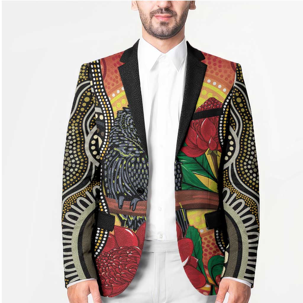 Waratah And Banksian Cockatoo Blazer Aboriginal Art - Aussie Hoodie