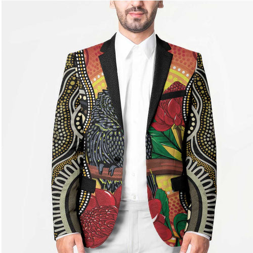 Waratah And Banksian Cockatoo Blazer Aboriginal Art - Aussie Hoodie
