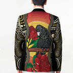 Waratah And Banksian Cockatoo Blazer Aboriginal Art - Aussie Hoodie