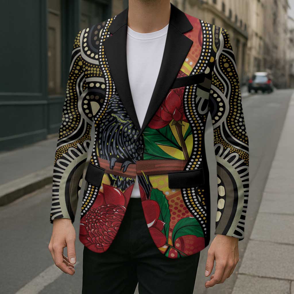 Waratah And Banksian Cockatoo Blazer Aboriginal Art - Aussie Hoodie