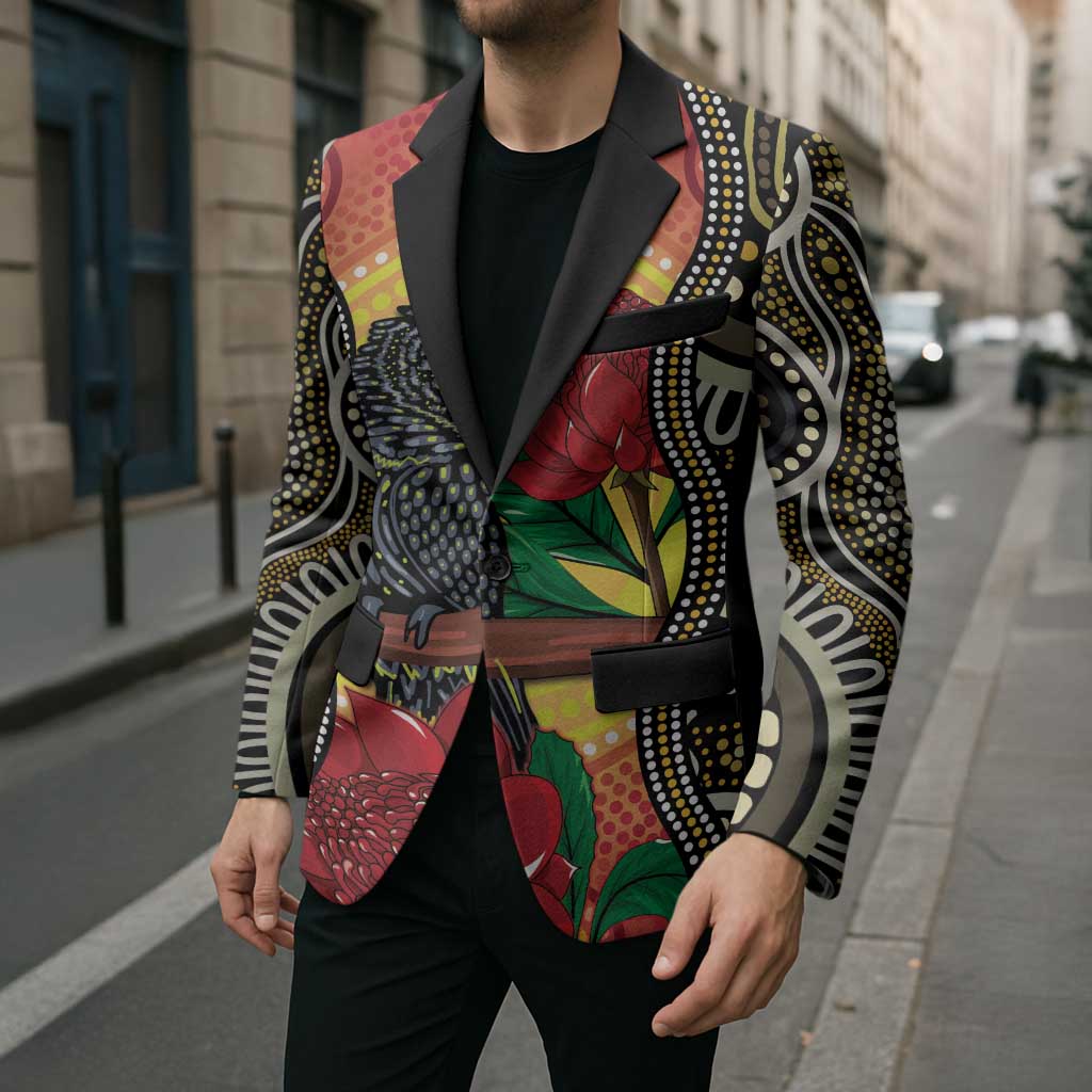 Waratah And Banksian Cockatoo Blazer Aboriginal Art - Aussie Hoodie
