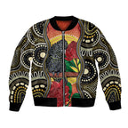 Waratah And Banksian Cockatoo Bomber Jacket Aboriginal Art