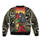 Waratah And Banksian Cockatoo Bomber Jacket Aboriginal Art