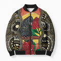 Waratah And Banksian Cockatoo Bomber Puffer Jacket Aboriginal Art - Aussie Hoodie