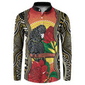 Waratah And Banksian Cockatoo Button Sweatshirt Aboriginal Art