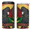Waratah And Banksian Cockatoo 4 in 1 Can Cooler Tumbler Aboriginal Art
