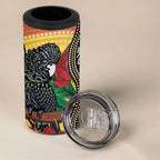 Waratah And Banksian Cockatoo 4 in 1 Can Cooler Tumbler Aboriginal Art