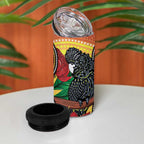 Waratah And Banksian Cockatoo 4 in 1 Can Cooler Tumbler Aboriginal Art